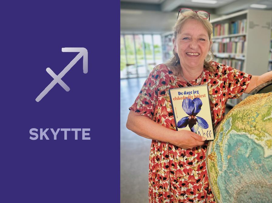 Stjernetegnet Skytte og Lone med bog