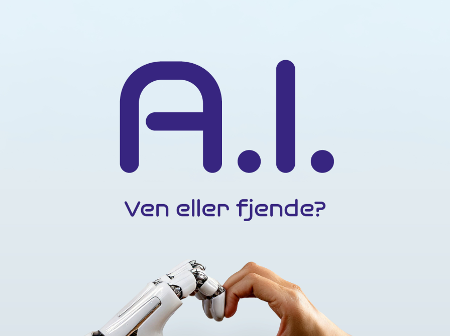 A.I. Robothånd og menneskehånd laver et hjerte